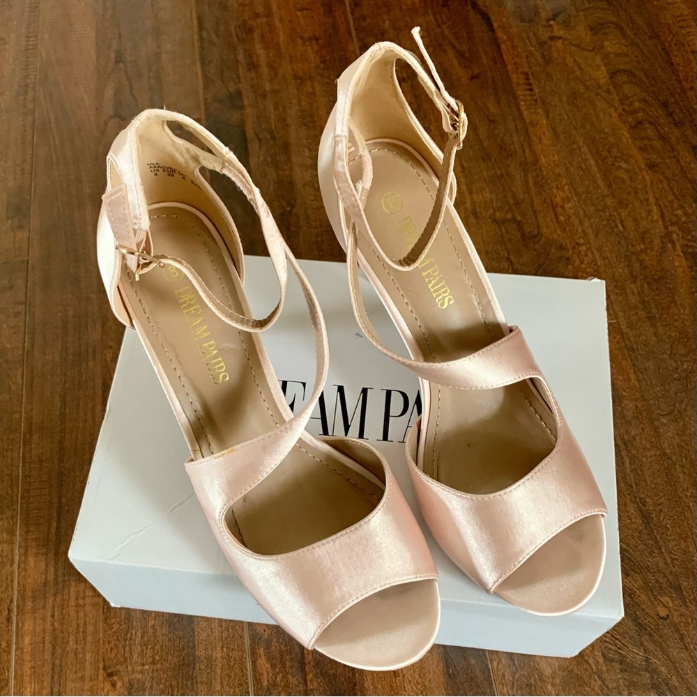 Dream Paris NILE Ankle Closure Open Toed Heels SZ-8